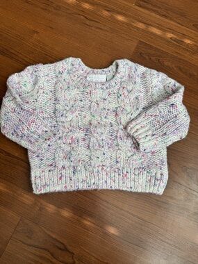 The Children's Place Cream Cable-Knit Sweater with Multicolor Flecks